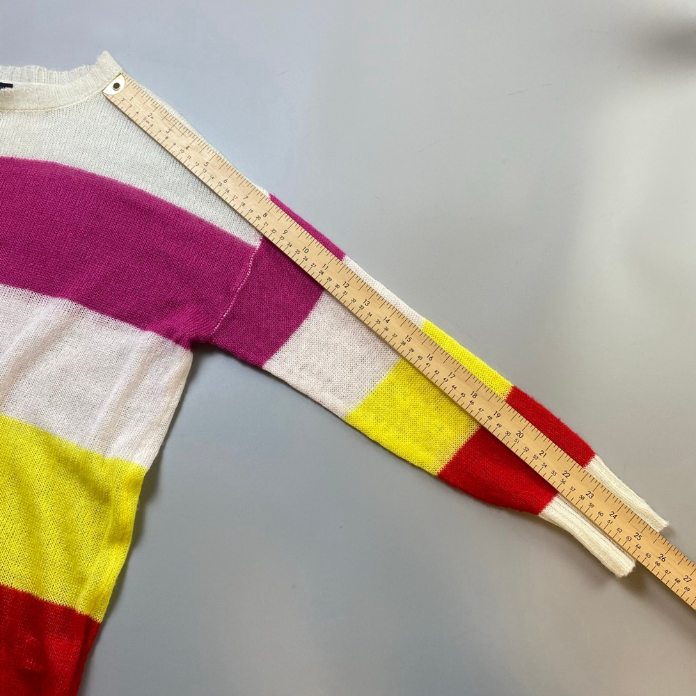 Moon & Madison Sweater Womens Medium Striped Color Block Indie Bright Soft Thin - Picture 9 of 14